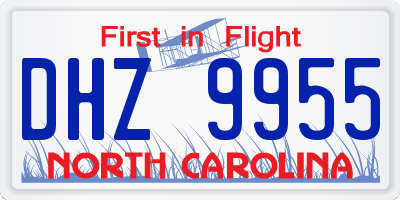 NC license plate DHZ9955