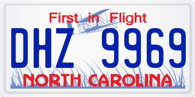 NC license plate DHZ9969