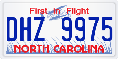 NC license plate DHZ9975