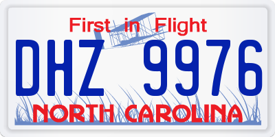NC license plate DHZ9976