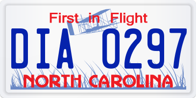 NC license plate DIA0297