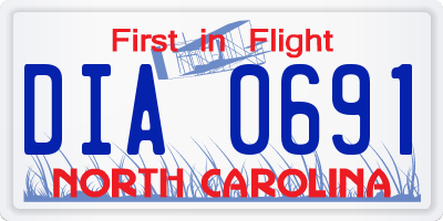 NC license plate DIA0691