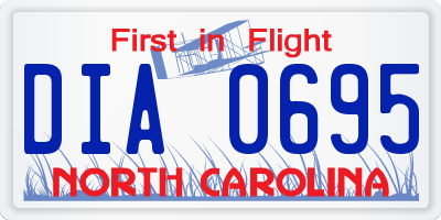 NC license plate DIA0695