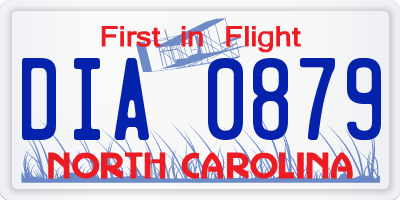 NC license plate DIA0879