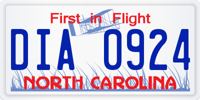 NC license plate DIA0924