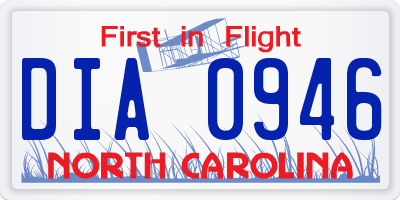 NC license plate DIA0946