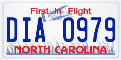 NC license plate DIA0979