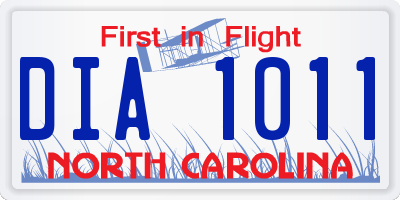 NC license plate DIA1011