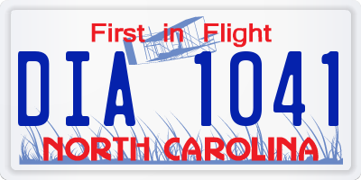 NC license plate DIA1041