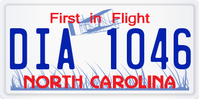 NC license plate DIA1046
