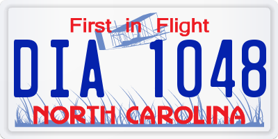 NC license plate DIA1048