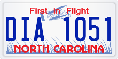 NC license plate DIA1051