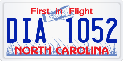 NC license plate DIA1052