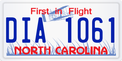 NC license plate DIA1061