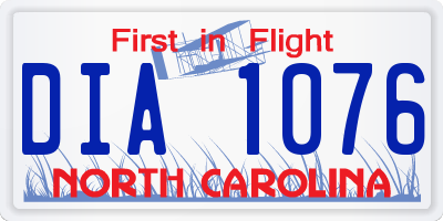 NC license plate DIA1076
