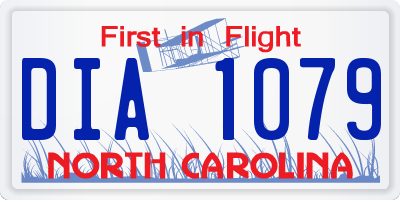 NC license plate DIA1079