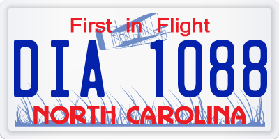 NC license plate DIA1088