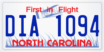 NC license plate DIA1094