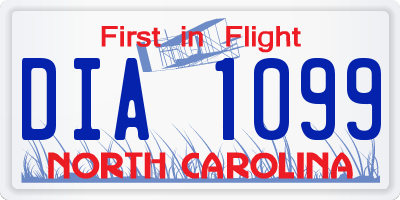 NC license plate DIA1099