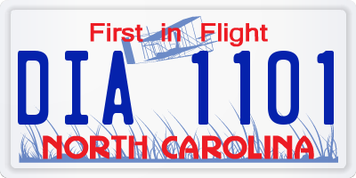 NC license plate DIA1101