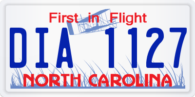NC license plate DIA1127