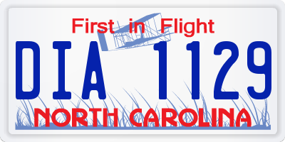NC license plate DIA1129