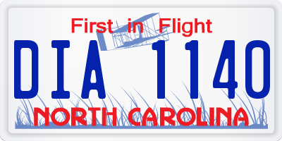 NC license plate DIA1140