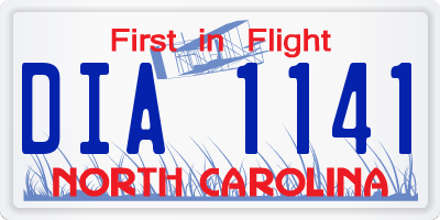 NC license plate DIA1141