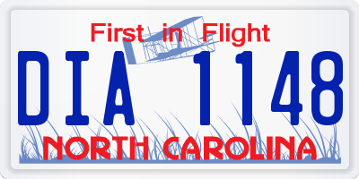 NC license plate DIA1148