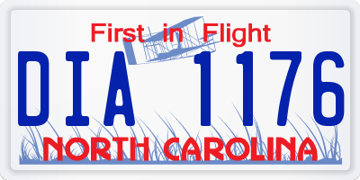 NC license plate DIA1176
