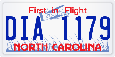 NC license plate DIA1179