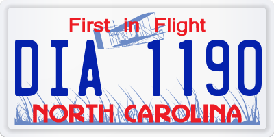 NC license plate DIA1190
