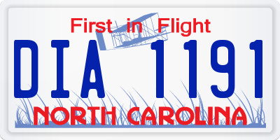 NC license plate DIA1191
