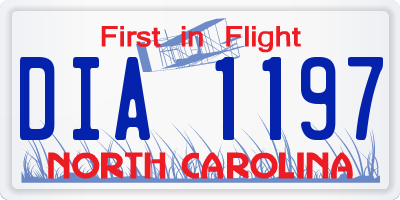 NC license plate DIA1197
