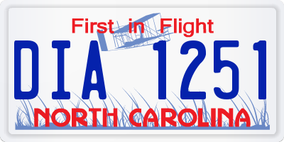 NC license plate DIA1251