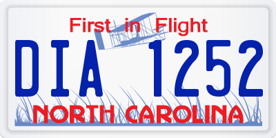 NC license plate DIA1252
