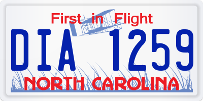 NC license plate DIA1259