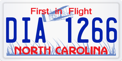 NC license plate DIA1266