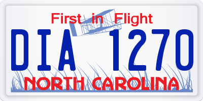NC license plate DIA1270