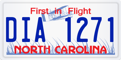 NC license plate DIA1271