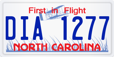 NC license plate DIA1277