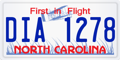NC license plate DIA1278