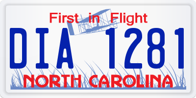 NC license plate DIA1281