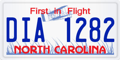 NC license plate DIA1282