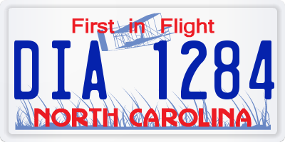 NC license plate DIA1284