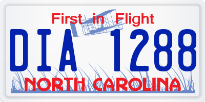NC license plate DIA1288