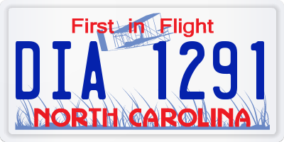 NC license plate DIA1291