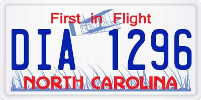 NC license plate DIA1296