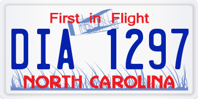 NC license plate DIA1297