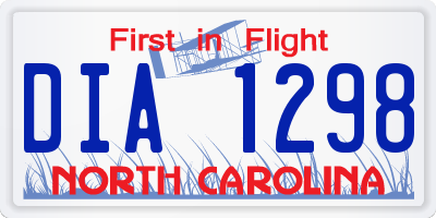 NC license plate DIA1298